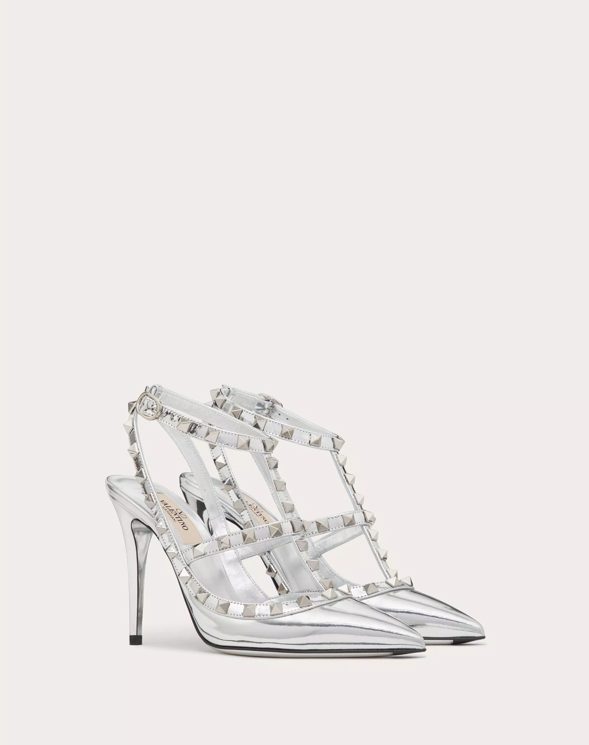 ROCKSTUD MIRROR-EFFECT PUMP WITH MATCHING STRAPS AND STUDS 100MM